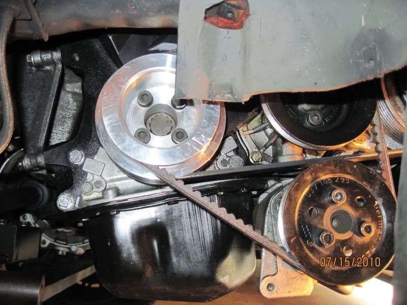 MKII Underdrive crank pulley for 2.0L ABA with serpentine belt setup