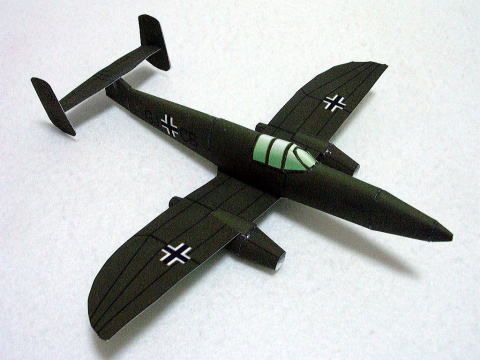  Aircraft on Papermau  Ww2 S Heinkel He 280 German Aircraft Paper Model   By