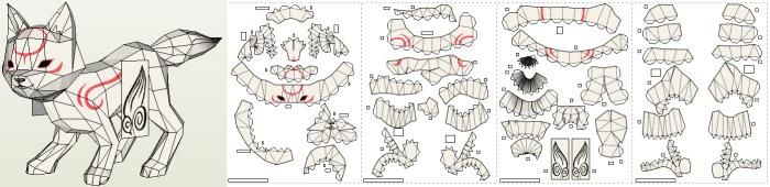 grande A okami okami Amaterasu papercraft amaterasu, Wolf Okami me  template