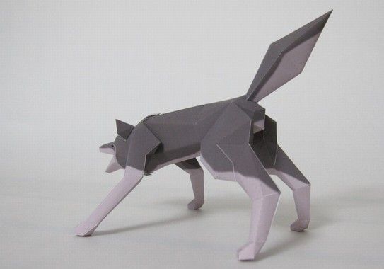 animals   of um lobo the modelo rare cinzento  belo papercraft Nozaranto designer japonês do world , de Um