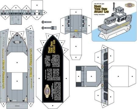 Naval by models Ship, ship Paper Office Research's of Afloat Lab Toys.Com papercraft website