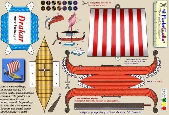 PAPERMAU: Viking Ship Paper Model - by Forbicolla - Barco Viking