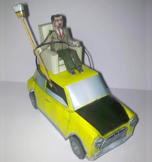 A very nice and different paper model of Mr Bean the funny character 
