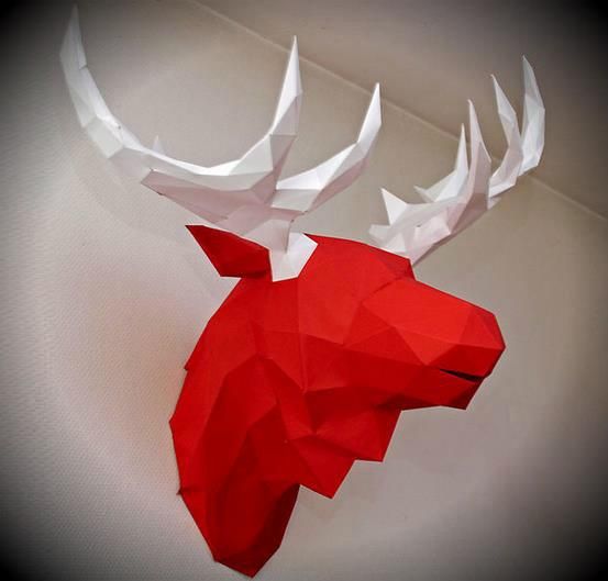 The Moose Trophy Paper Model - by Krummrey - via Instructables