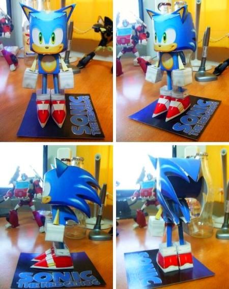 papermau  sonic the hedgehog paper toy