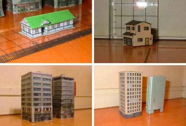 Nice little buildings in 1/450 scale, by Japanese website Pokara 