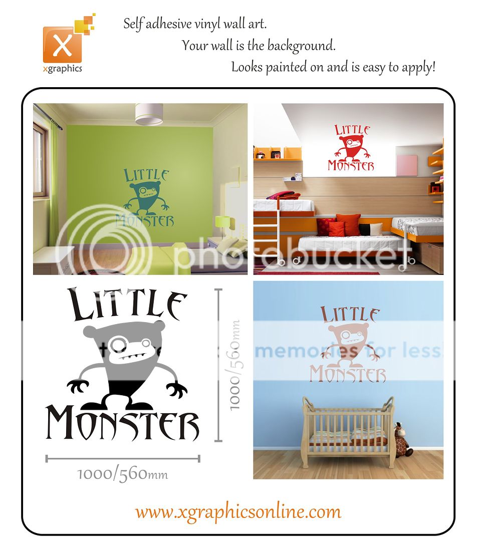 Little Monster childrens kids bedroom wall sticker  
