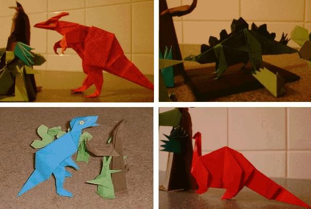 3d origami dinosaur